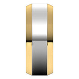 14K Yellow/White 8 mm Beveled-Edge Flat Band Size 12.5
