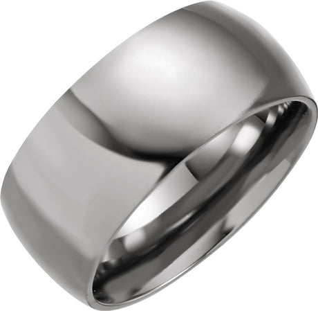 Titanium 10 mm Comfort-Fit Half Round Band Size 7.5