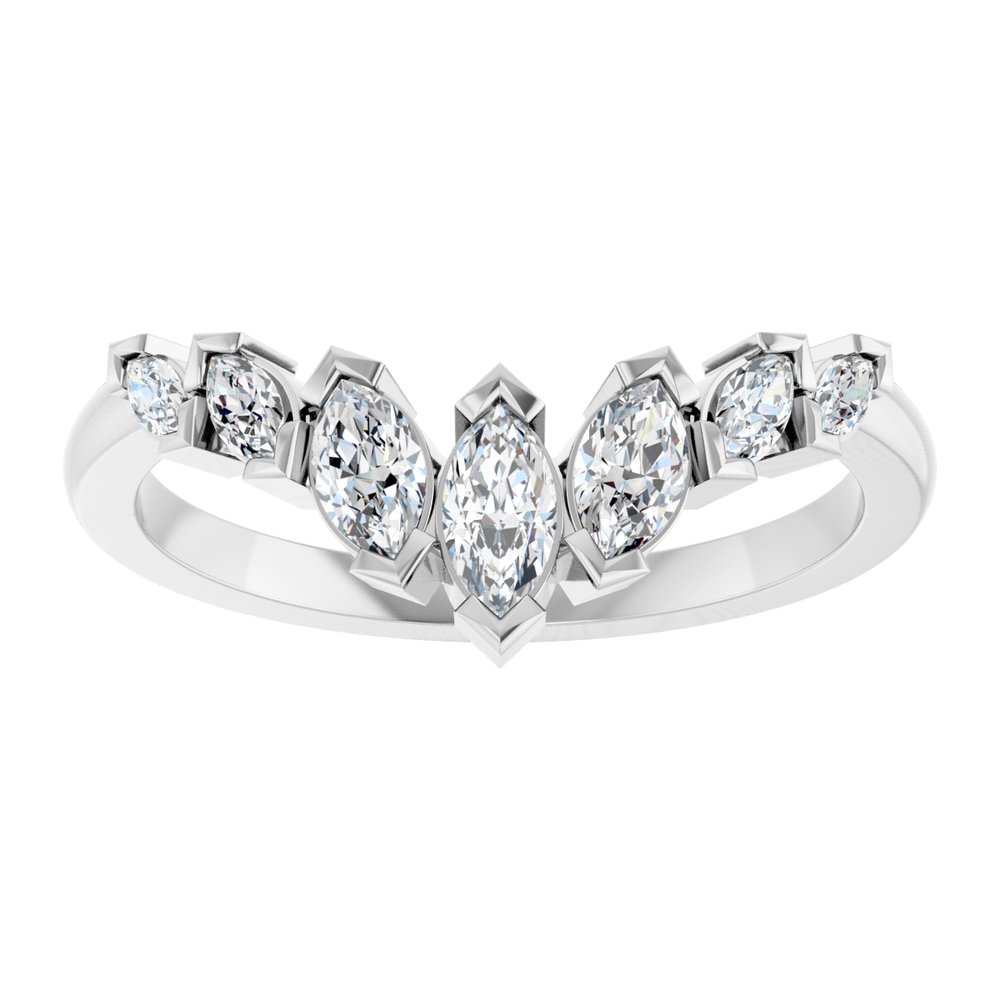 Platinum 1/2 CTW Natural Diamond Contour Band