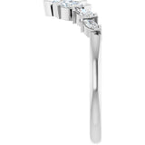 Platinum 1/2 CTW Natural Diamond Contour Band