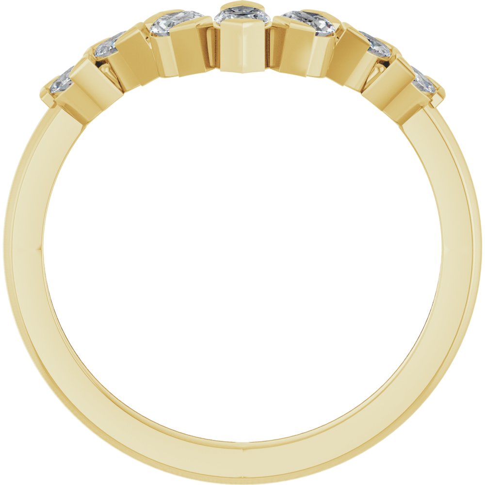 14K Yellow 1/2 CTW Natural Diamond Contour Band