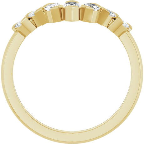 14K Yellow 1/2 CTW Lab-Grown Diamond Contour Band