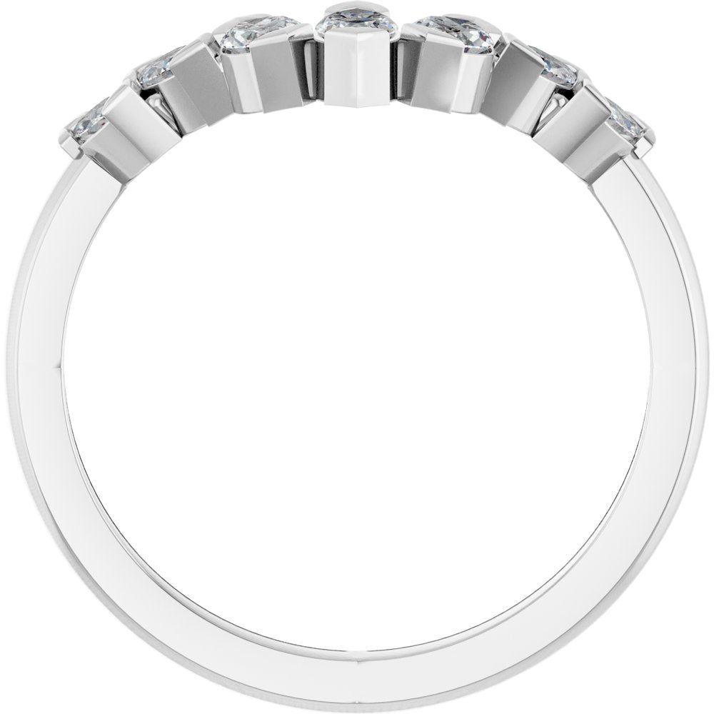 Platinum 1/2 CTW Natural Diamond Contour Band