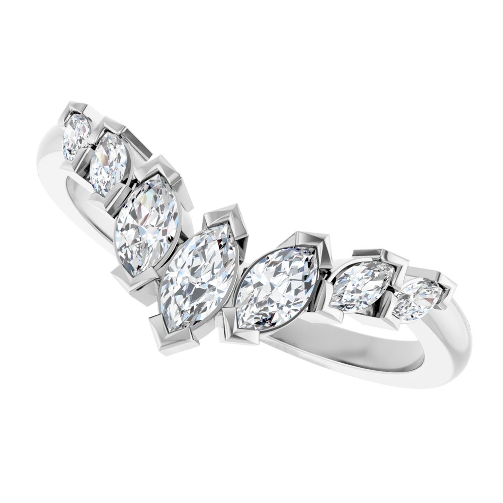 Platinum 1/2 CTW Natural Diamond Contour Band