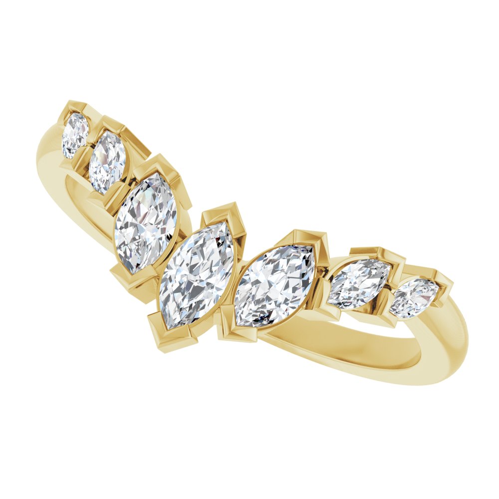 14K Yellow 1/2 CTW Lab-Grown Diamond Contour Band