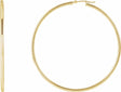 14K Yellow Gold Tube 60 mm Hoop Earrings