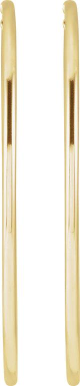 14K Yellow Gold Tube 60 mm Hoop Earrings