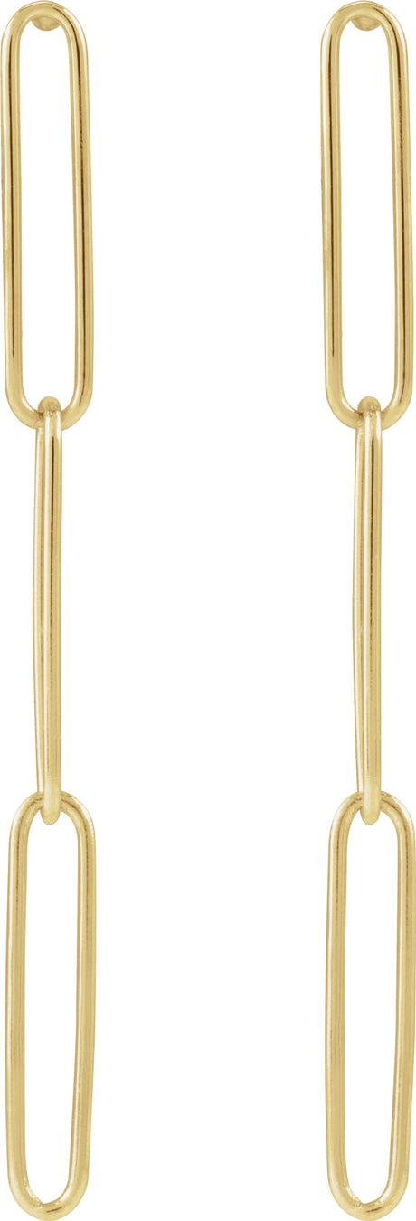 14K Yellow Paperclip-Style Earrings