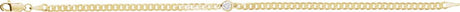 14K Yellow Gold 1/4 CT Natural Diamond Link 7" Bracelet