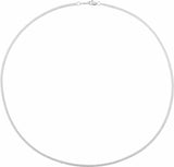 14K White Gold 2.25 mm Curb 24" Chain