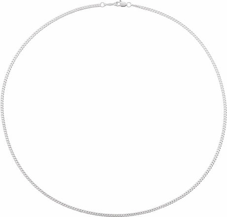 14K White Gold 2.25 mm Curb 20" Chain