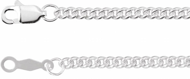 14K White Gold 2.25 mm Curb 20" Chain