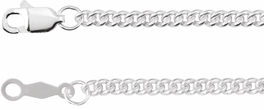 Sterling Silver 2.25 mm Curb 18" Chain