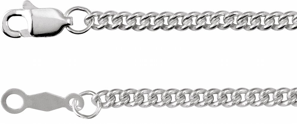 Sterling Silver 2.25 mm Curb 16" Chain