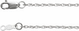 18K White 1.25 mm Rope Adjustable 16-18" Chain