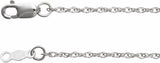 18K White Gold 1.25 mm Rope Adjustable 16-18" Chain