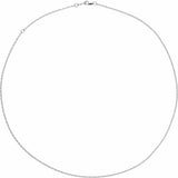 18K White 1.25 mm Rope Adjustable 16-18" Chain