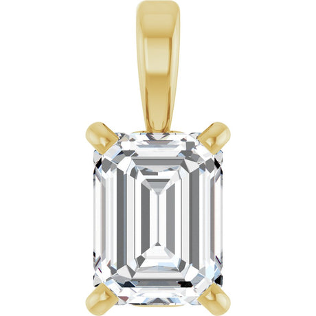 14K Yellow 3/4 CT Lab-Grown Diamond Pendant