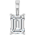 14K White 1/3 CT Natural Diamond Pendant