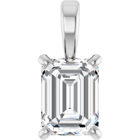 14K White Gold 3/4 CT Lab-Grown Diamond Pendant