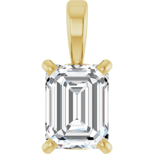 14K Yellow Gold 3/4 CT Lab-Grown Diamond Pendant