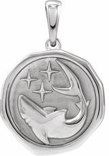 Sterling Silver Symbolic Shark Animal Pendant