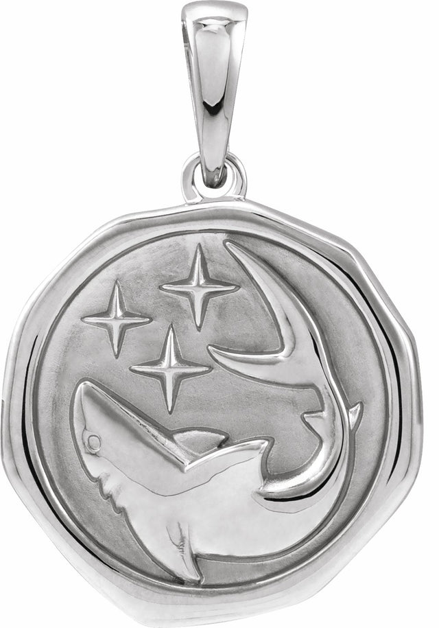 Sterling Silver Symbolic Shark Animal Pendant