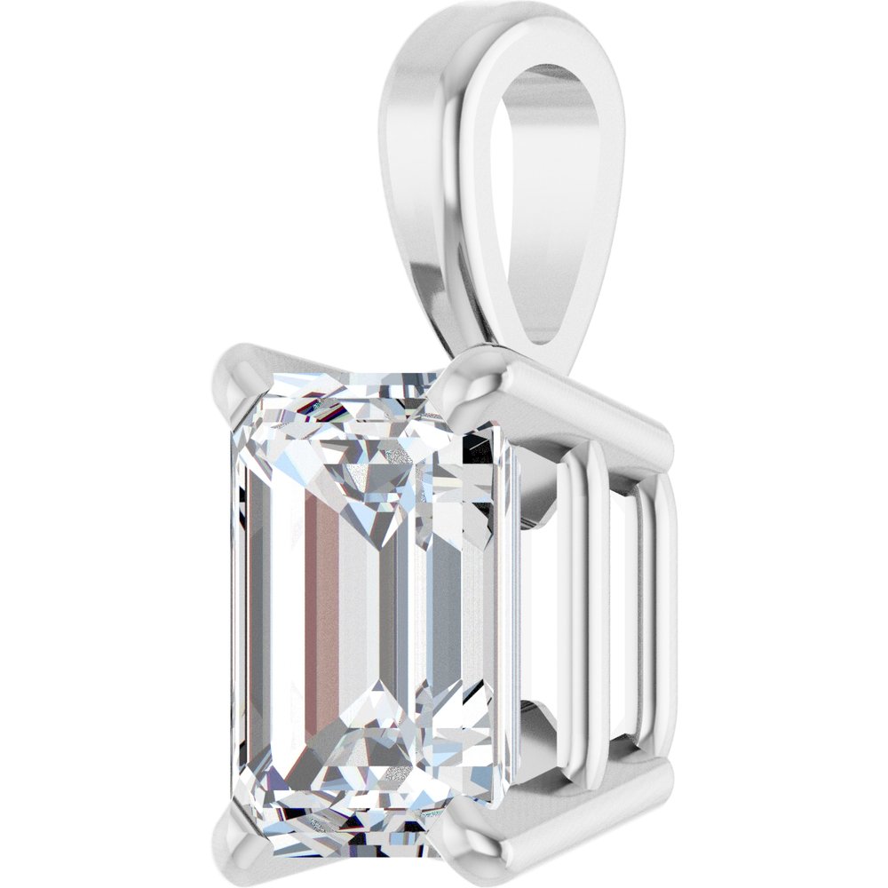 14K White 1/3 CT Lab-Grown Diamond Pendant