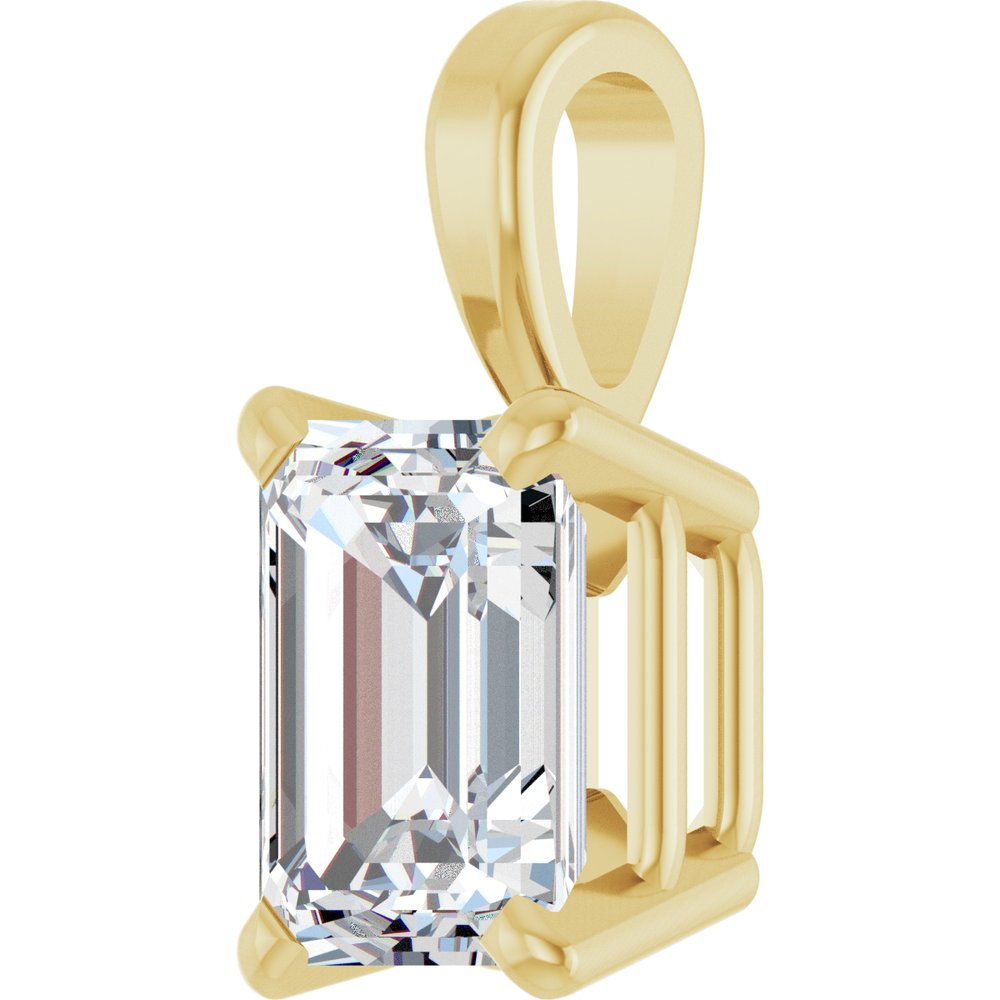 14K Yellow 3/4 CT Lab-Grown Diamond Pendant