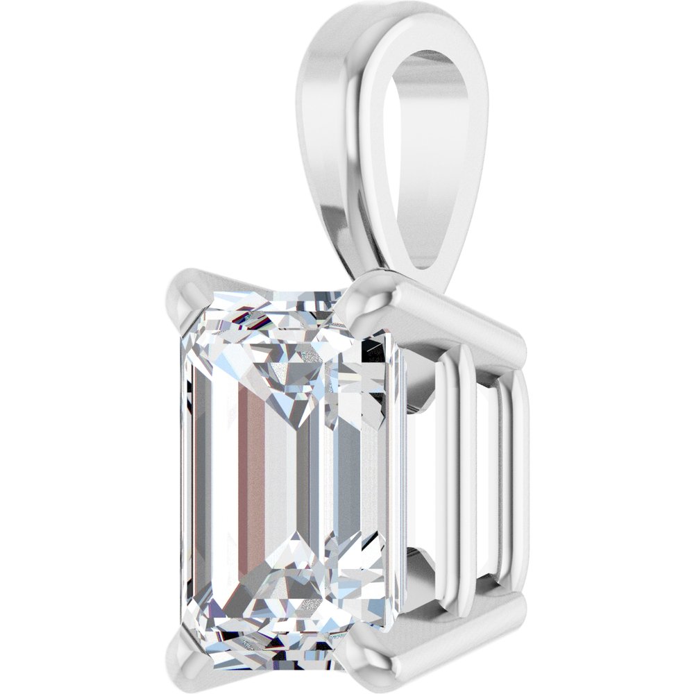14K White Gold 3/4 CT Lab-Grown Diamond Pendant