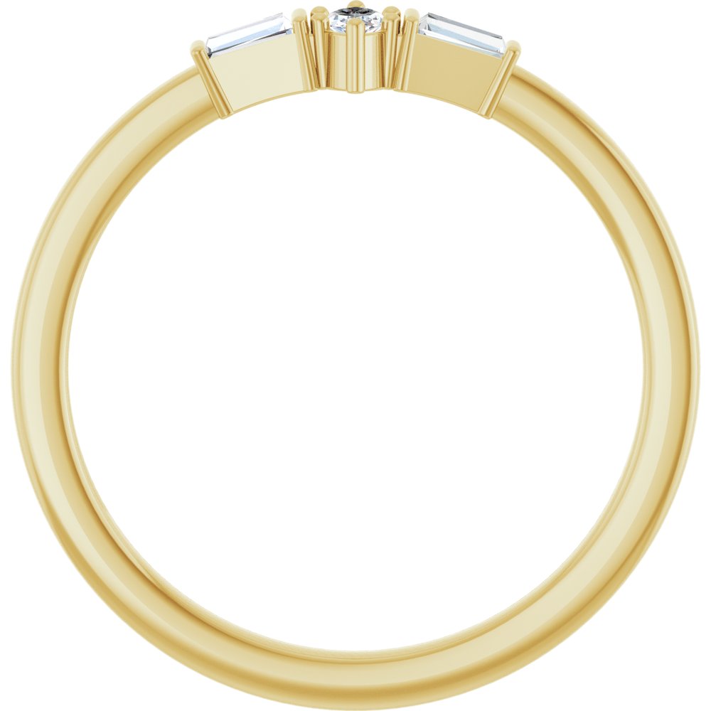 14K Yellow Gold 1/6 CTW Natural Diamond Semi-Set Stackable Ring