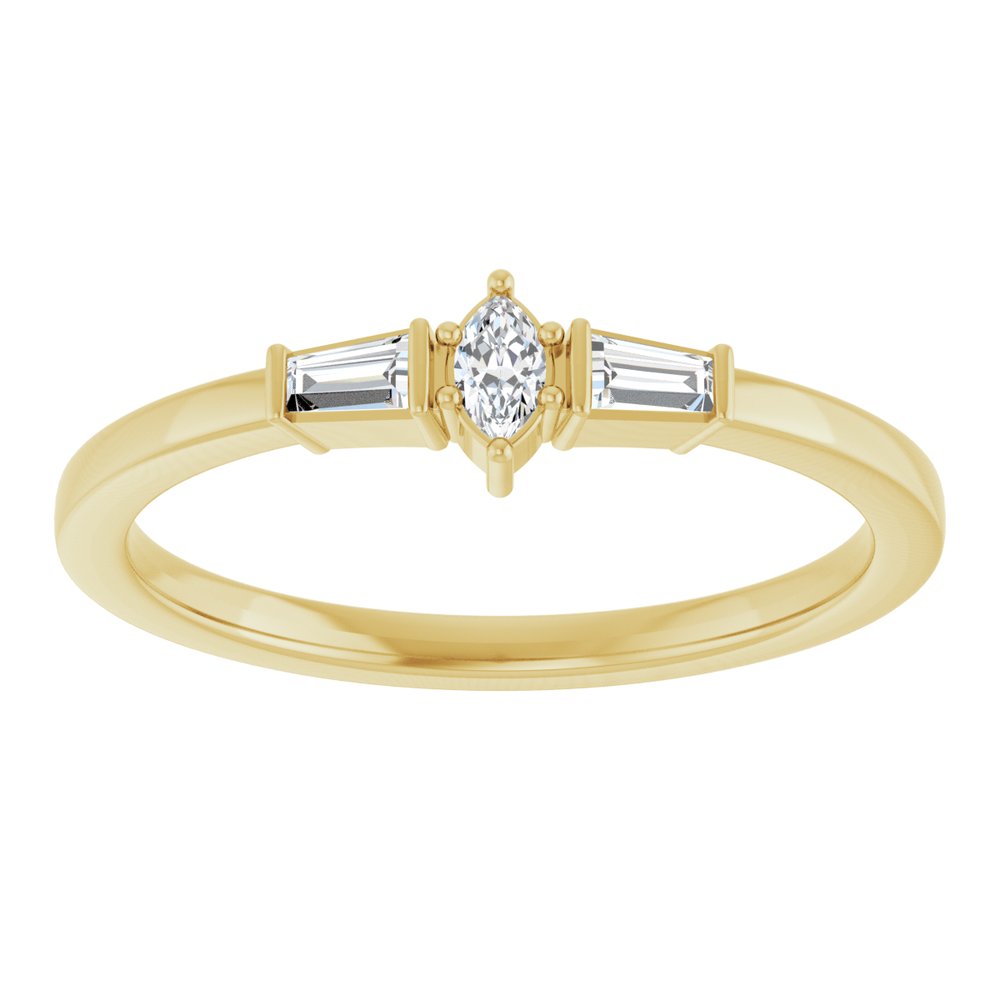 14K Yellow Gold 1/6 CTW Natural Diamond Semi-Set Stackable Ring