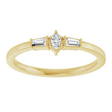 14K Yellow Gold 1/6 CTW Natural Diamond Semi-Set Stackable Ring