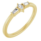 14K Yellow Gold 1/6 CTW Natural Diamond Semi-Set Stackable Ring