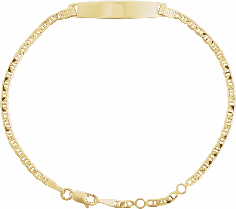 14K Yellow Gold Adjustable Anchor Identification 6-7" Bracelet