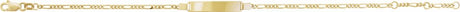 14K Yellow Gold Adjustable Figaro Adjustable Identification 6-7" Bracelet