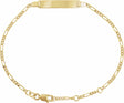 14K Yellow Gold Adjustable Figaro Adjustable Identification 6-7" Bracelet