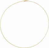 14K Yellow 1.8 mm Flat Cable 20" Chain