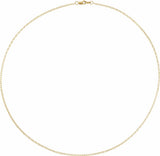 14K Yellow Gold 1.8 mm Flat Cable 16" Chain