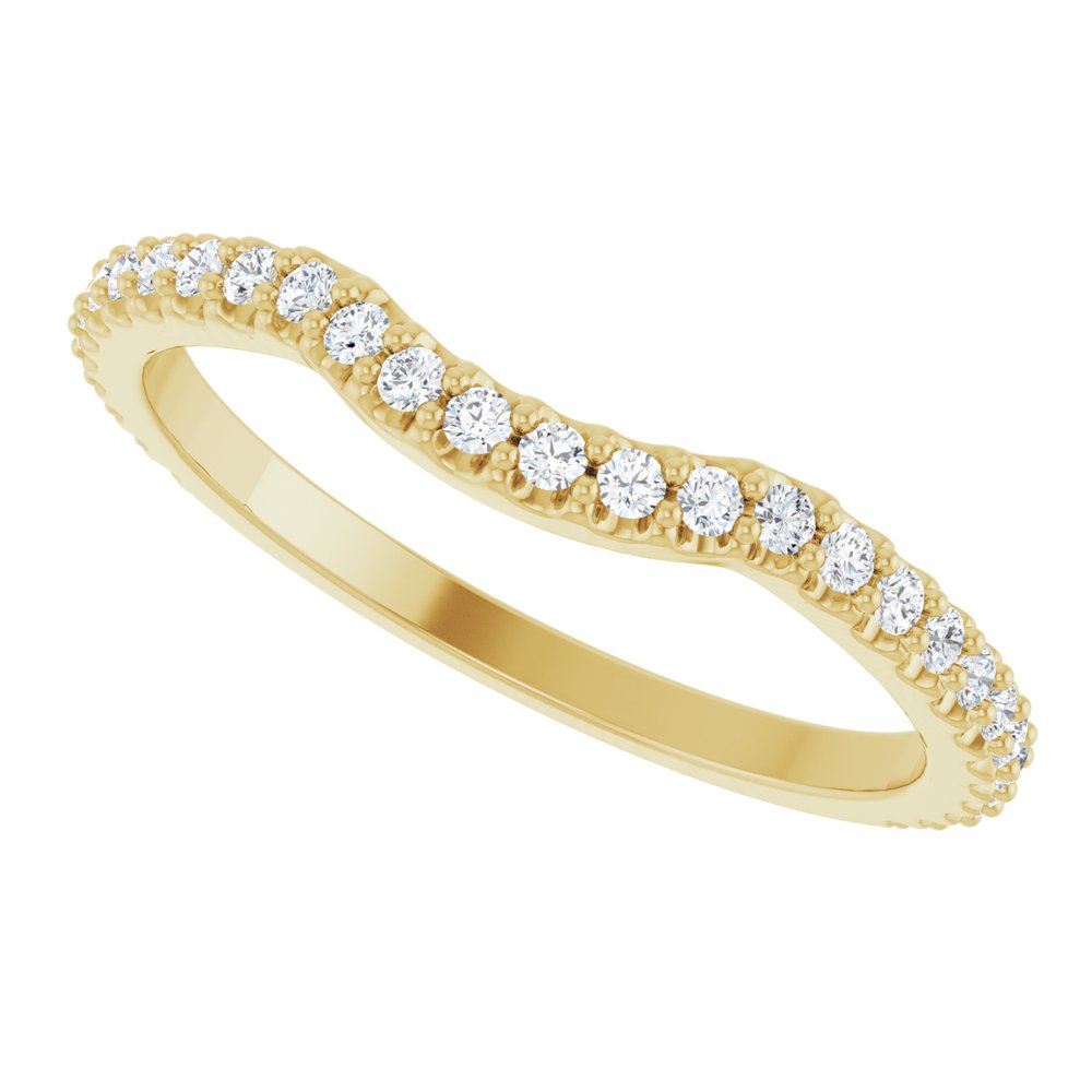 14K Yellow 1/4 CTW Natural Diamond Contour Band