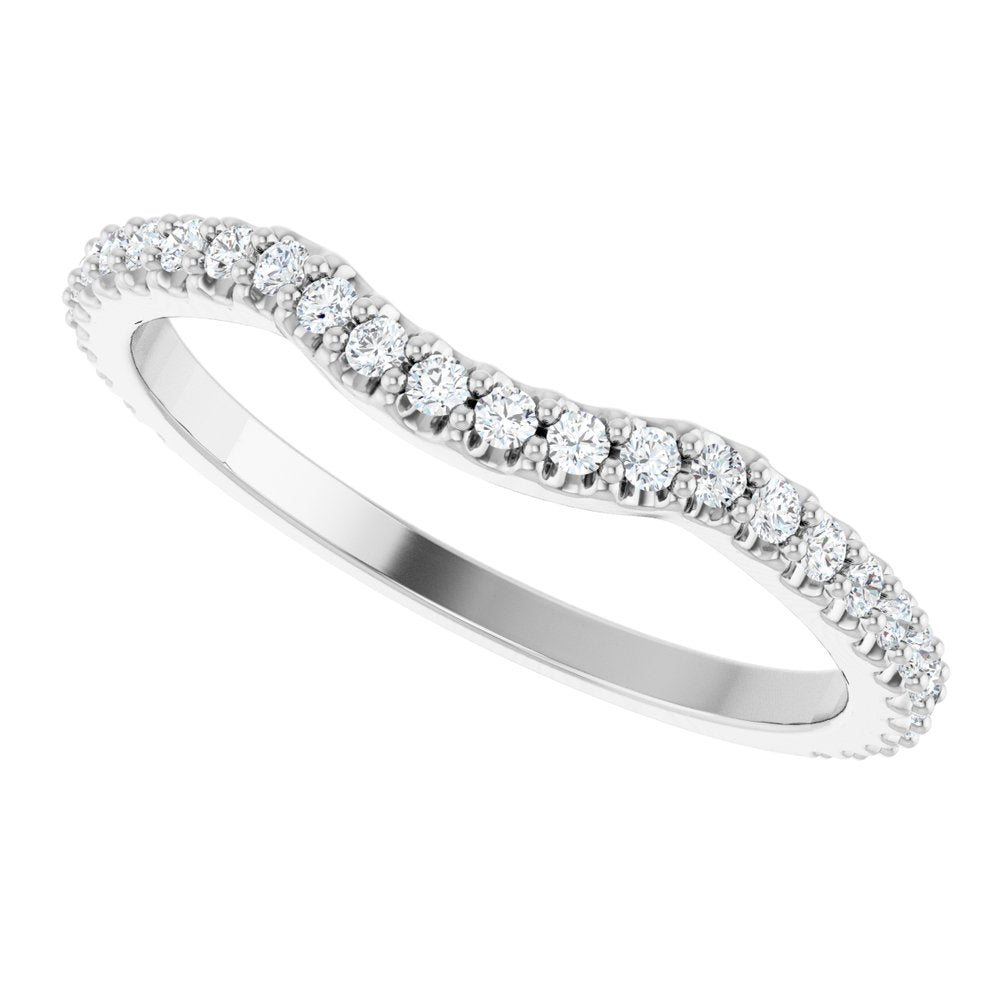 14K White 1/4 CTW Natural Diamond Contour Band