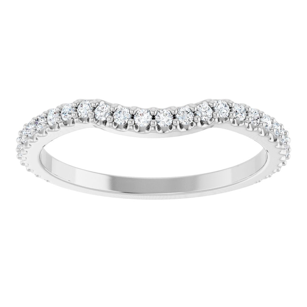 14K White 1/4 CTW Natural Diamond Contour Band