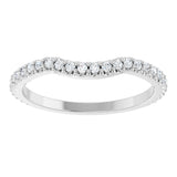 14K White 1/4 CTW Lab-Grown Diamond Contour Band