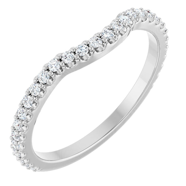 14K White 1/4 CTW Lab-Grown Diamond Contour Band