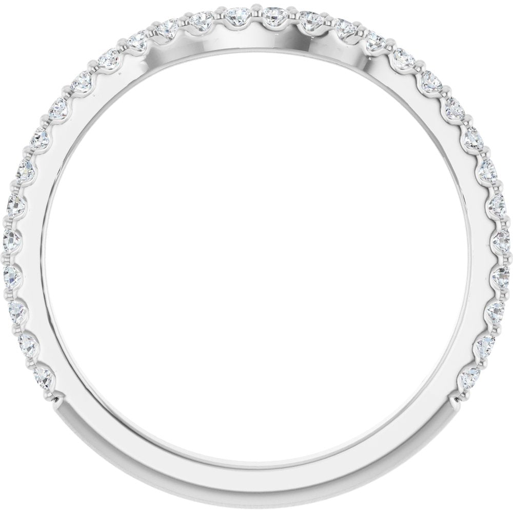 14K White 1/4 CTW Lab-Grown Diamond Contour Band