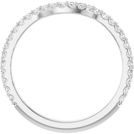14K White Gold 1/4 CTW Natural Diamond Contour Band
