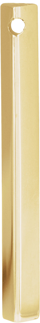 18K Yellow Gold-Plated Sterling Silver Engravable Three-Sided Bar Pendant