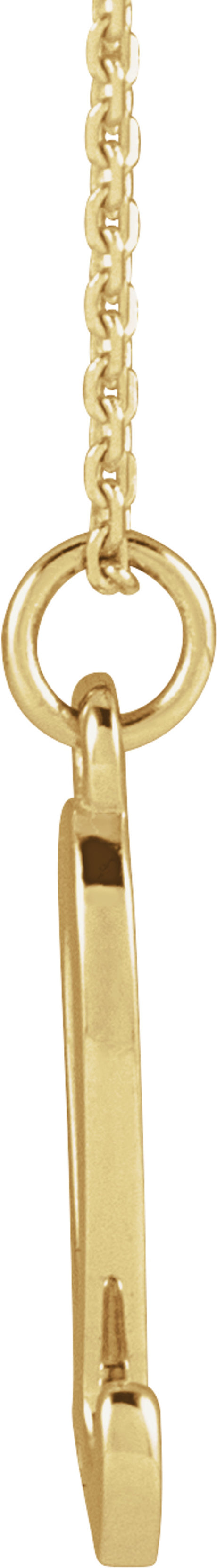 14K Yellow Gold Petite Initial L 16" Necklace