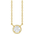 14K Yellow 1/4 CTW Natural Diamond Hidden Halo 18" Necklace