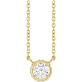 14K Yellow 1/4 CTW Natural Diamond Hidden Halo 18" Necklace